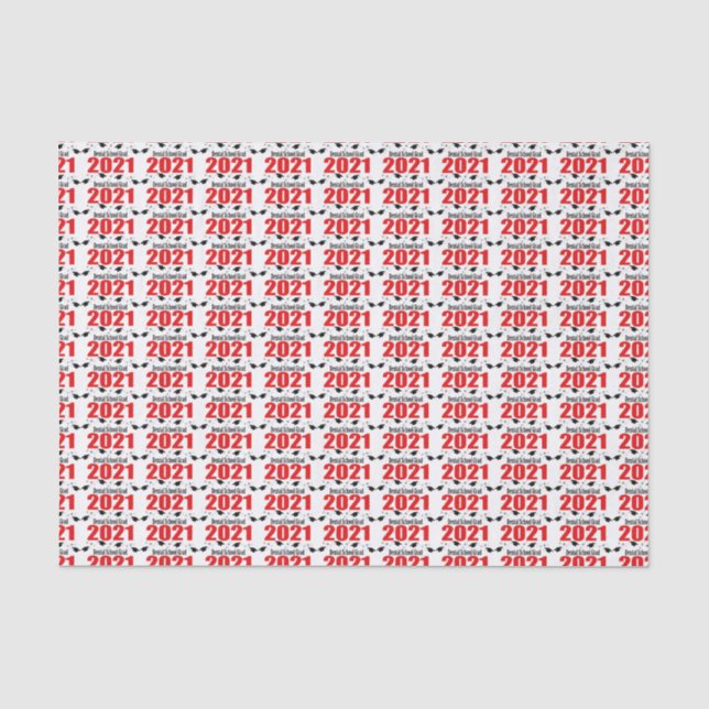 Dental School Grad 2021 Graduation (Red Caps) Tissue Paper (Front)