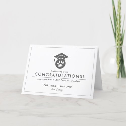Dental School Graduate  Clean  Minimal Congrats  Thank You Card