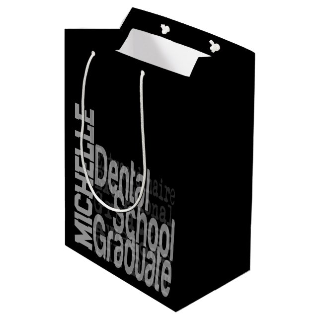 Dental School Graduate Extraordinaire CUSTOM Medium Gift Bag (Back Angled)