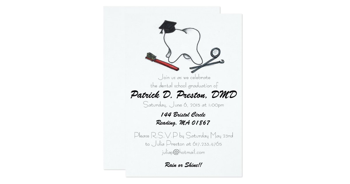 Dental School Graduation Invitation Zazzle