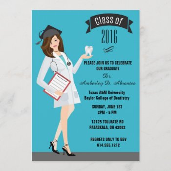 Dental School Graduation Invitation - Female Dds by AnnounceIt at Zazzle