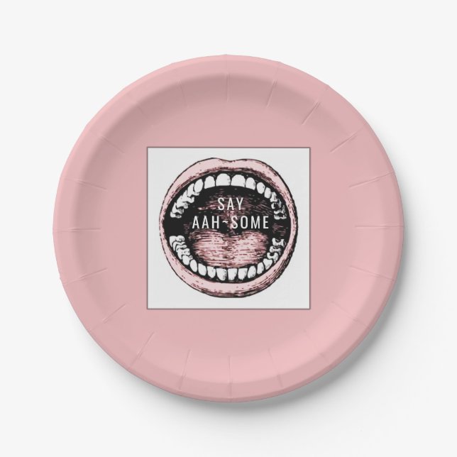 Dental School Graduation Party Paper Plates (Front)