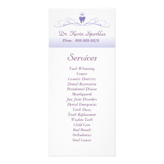 Dental Service Menu Brochure Purple Crown Tooth