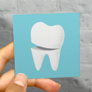 Dental Smiling Tooth Minimalist Dentist Square Business Card