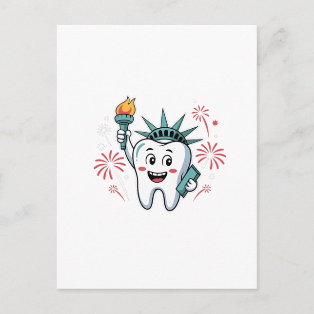 Dental Squad 4th Of July Dentist Funny American   Holiday Postcard (Front)