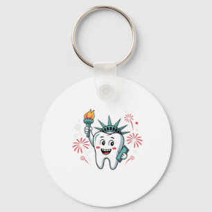 Dental Squad 4th Of July Dentist Funny American Keychain