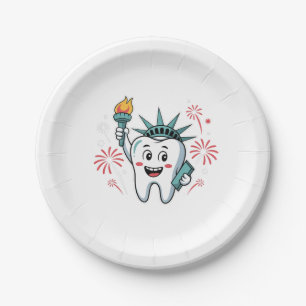 Dental Squad 4th Of July Dentist Funny American   Paper Plates