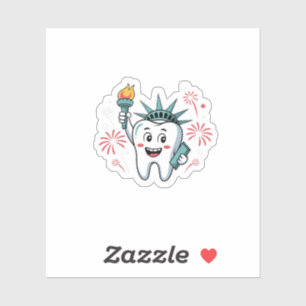 Dental Squad 4th Of July Dentist Funny American   Sticker