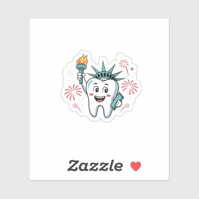 Dental Squad 4th Of July Dentist Funny American   Sticker (Sheet)