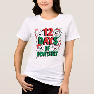 Dental Squad Christmas 12 Days Dentist Holiday Fun Tri-Blend Shirt