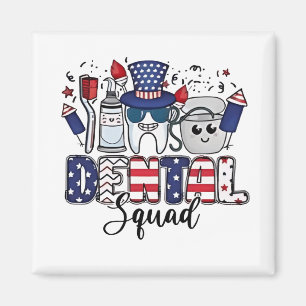 Dental Squad Cute Dentist Hygienist 4th of July Magnet