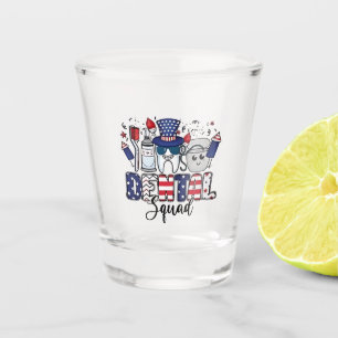 Dental Squad Cute Dentist Hygienist 4th of July Shot Glass