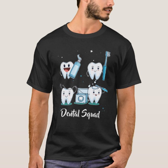 Dental Squad Cute Th Dentist Dental Assistant Dent T-Shirt (Front)