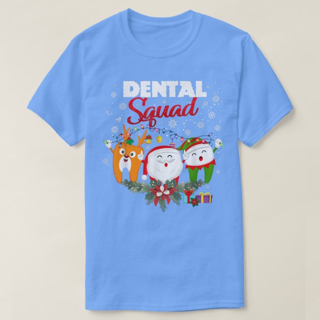 Dental Squad Cute Tooth Christmas Dentist Merry X- T-Shirt (Design Front)