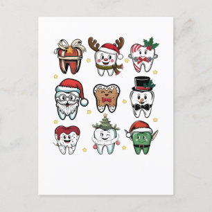 Dental Squad Dentist Christmas Holiday Xmas  Invitation Postcard