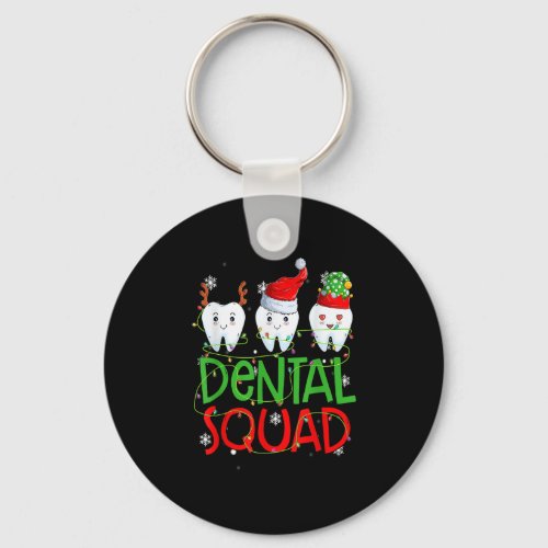 Dental Squad Dentist Funny Teeth Christmas Pajamas Keychain