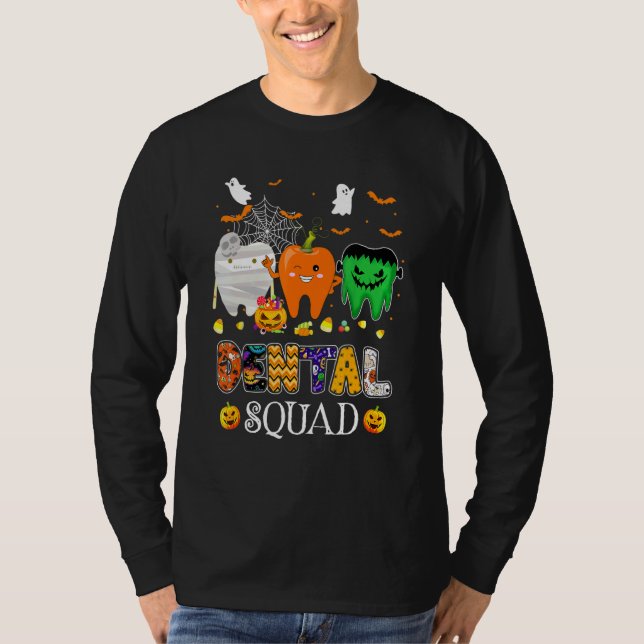 Dental Squad Dentist Halloween Costume Spooky Pump T-Shirt (Front)