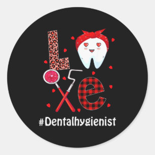 Dental Squad Dentist Happy Valentines Day Dental I Classic Round Sticker