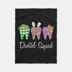 Dental Squad Easter Day Fun Tooth Dental Istant De Fleece Blanket