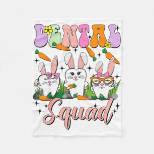 Dental Squad Easter Day Funny Tooth Dental Istant Fleece Blanket