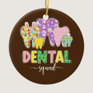 Dental Squad Easter Teeth Bunny Dentist Assistant Ceramic Ornament