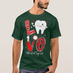 Dental Squad Leopard ooth Love Dentist Hygienist V T-Shirt