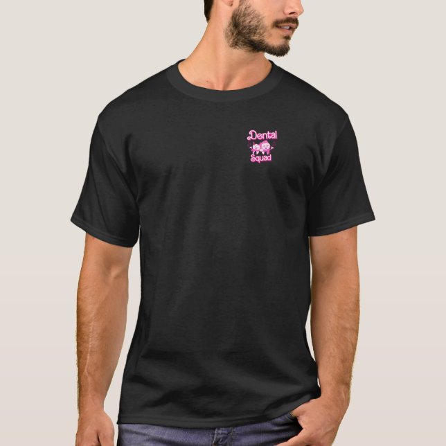 Dental Squad Pink Santa Teeth Craft Reindeer Retro T-Shirt (Front)