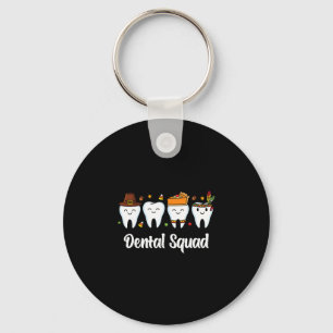 Dental Squad Thanksgiving Teeth Funny Fall Hygiene Keychain
