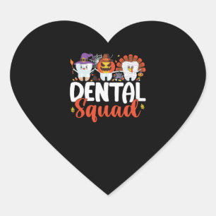 Dental Squad Tooth Dentist Thanksgiving Halloween Heart Sticker