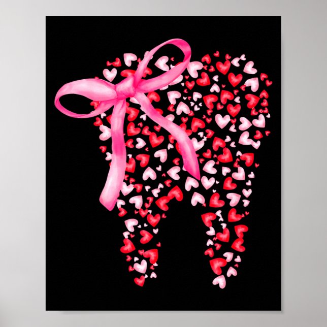 Dental Squad Valentines Cute Heart Teeth Dental Hy Poster (Front)