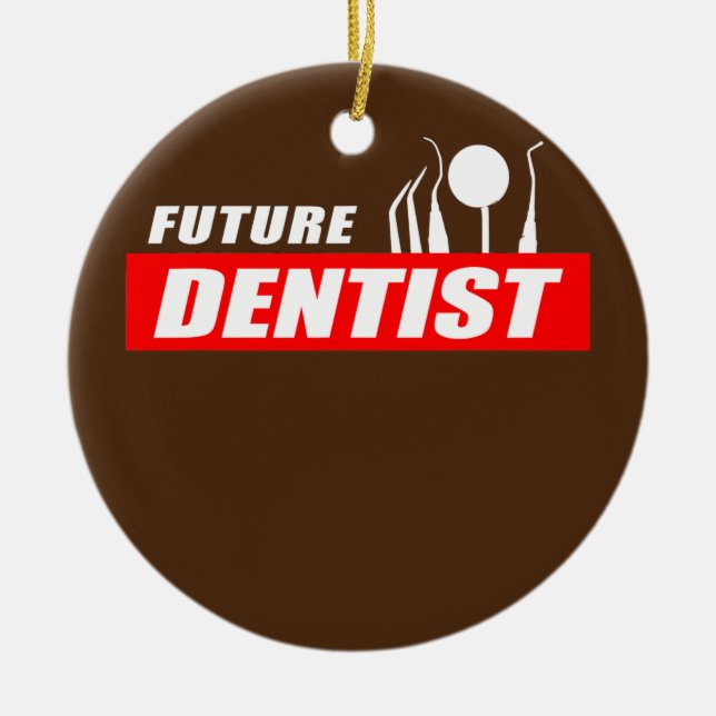 Dental Student School Future Dentist Tools  Ceramic Ornament (Front)