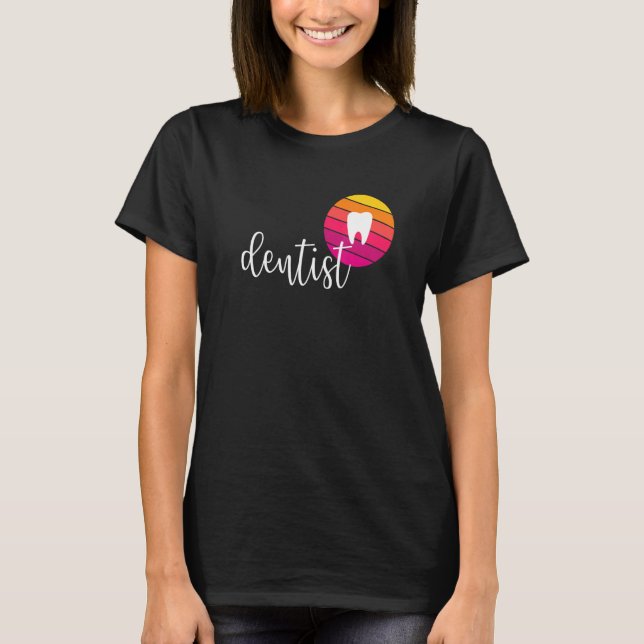 Dental Student  Vintage Retro Teeth T-Shirt (Front)
