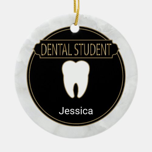 Dental  Student _ White Marble Ceramic Ornament