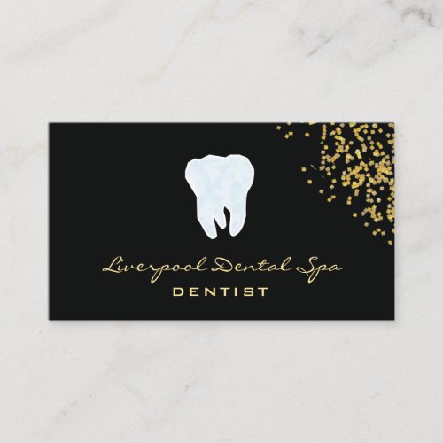 Dental Studio Logo Dentist Black Glitter gold Business Card
