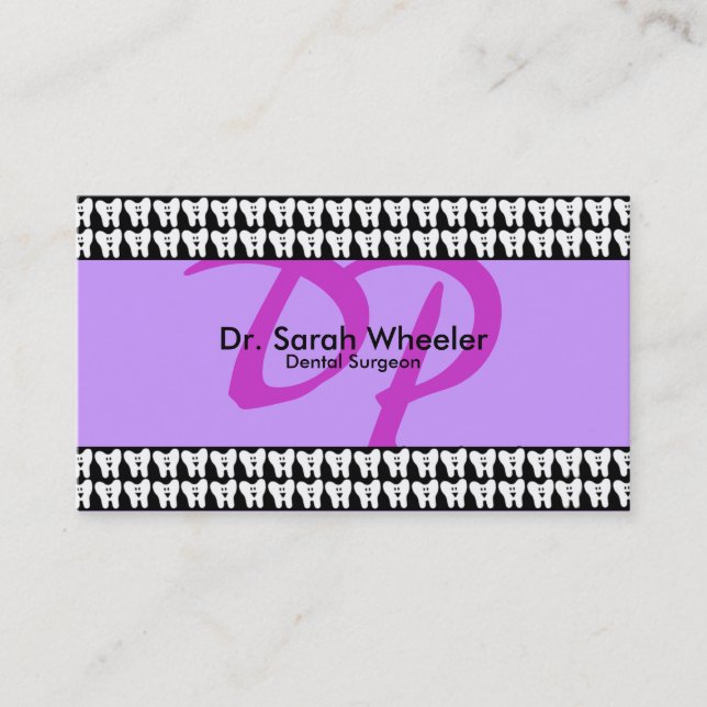 Dental Surgeon Business Card - Monogram (Front)