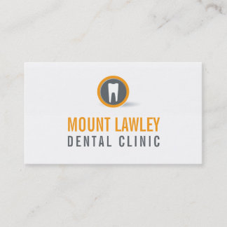 DENTAL SURGERY LOGO modern tooth orange gray Business Card