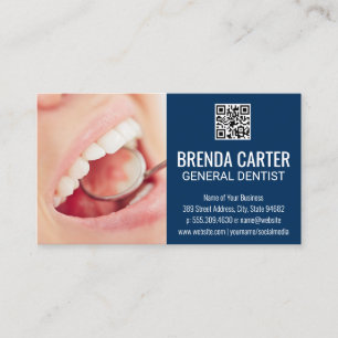 Dental Teeth Cleaning QR Scan Code Business Card