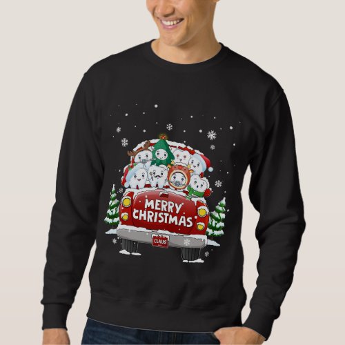 Dental Teeth Merry Christmas Red Truck Dentist Chr Sweatshirt