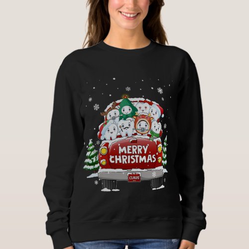 Dental Teeth Merry Christmas Red Truck Dentist Chr Sweatshirt