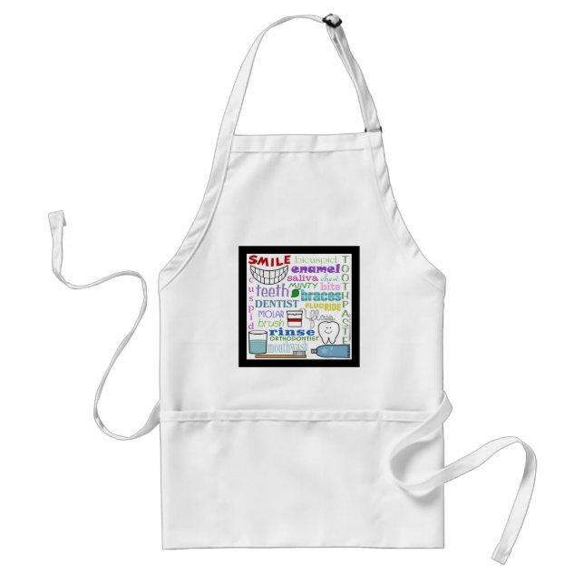 Dental Terms Subway Art Adult Apron (Front)