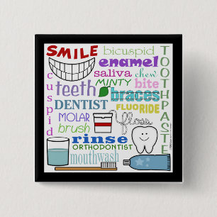 Dental Terms Subway Art Button