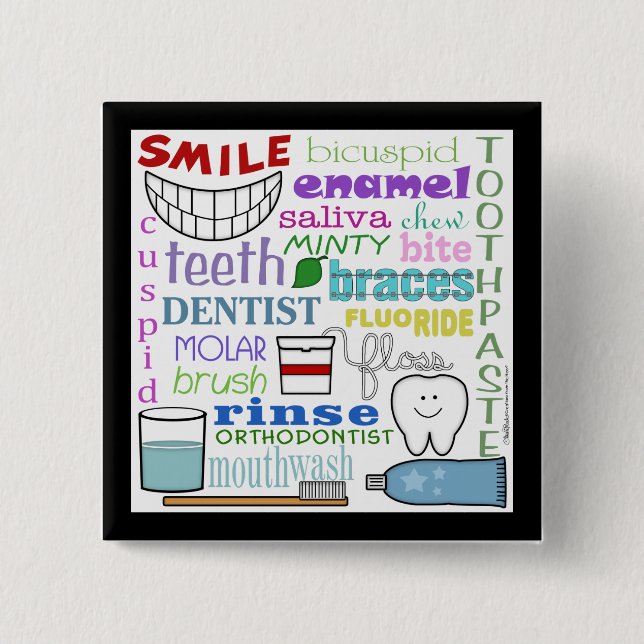 Dental Terms Subway Art Button (Front)