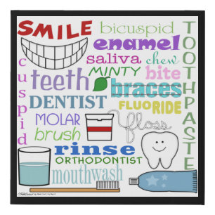 Dental Terms Subway Art Faux Canvas Print
