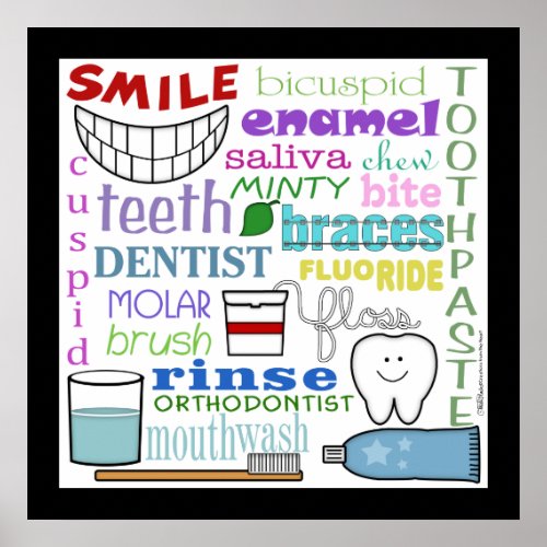 Dental Terms Subway Art Poster