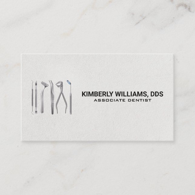 Dental Tools Icon Business Card (Front)