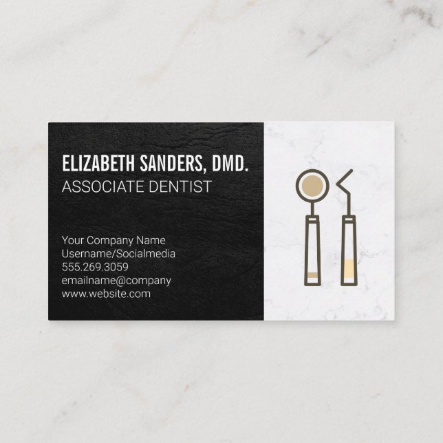 Dental Tools Icon | Hardware Equipment Business Card (Back)