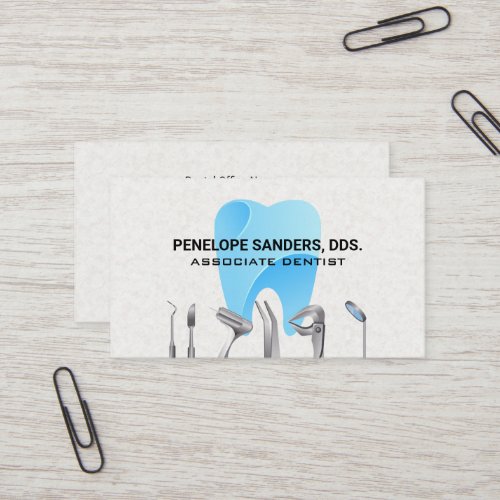 Dental Tools Logo  Tooth Icon Business Card