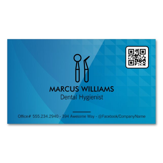 Dental Tools | QR Code Business Card Magnet (Front)