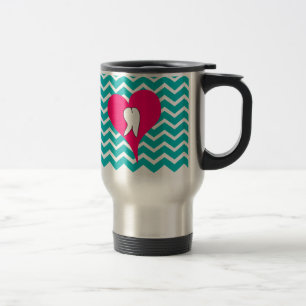 Dental Tooth and Chevron Design Travel Mug