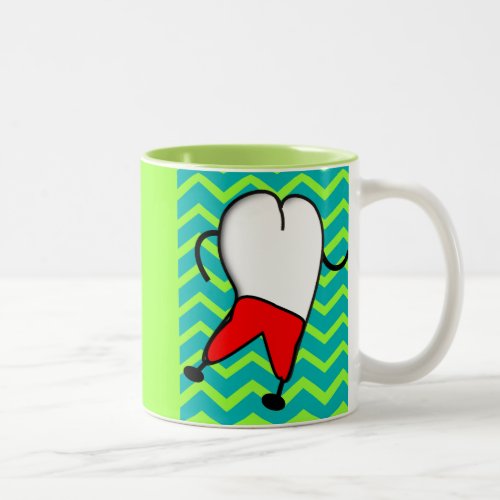 Dental Tooth and Chevron Design Two_Tone Coffee Mug